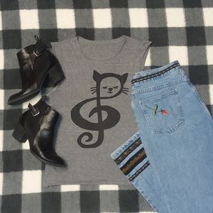 Musical Cat Muscle Tank